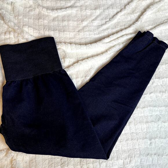SPANX Assets Navy Blue Speckle Dot 1X Seamless Leggings High Waist Full - Picture 1 of 3
